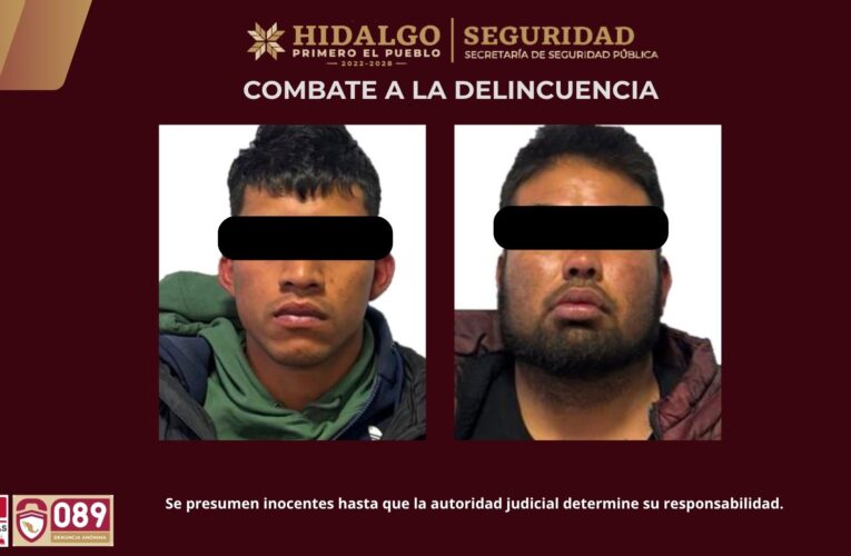 Capturan a dos hombres con armas y droga en Zempoala