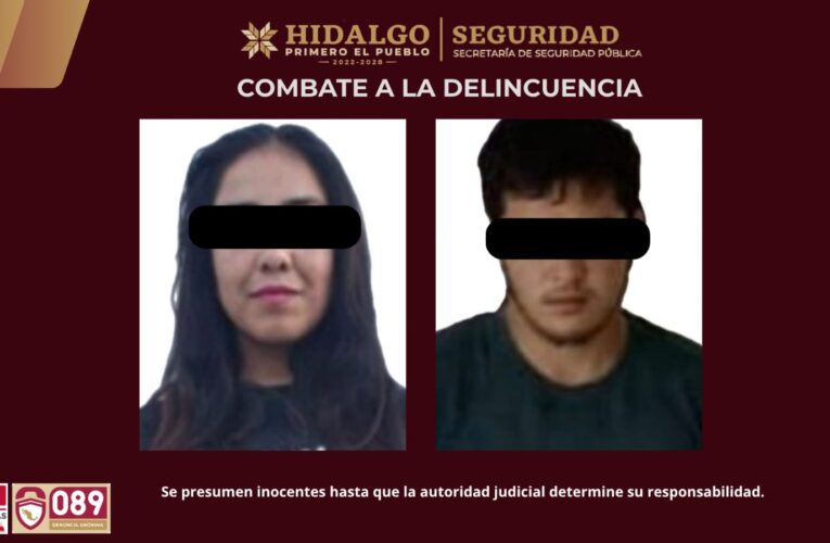 Detienen a dos personas y aseguran más de 700 dosis de presunta droga en Hidalgo