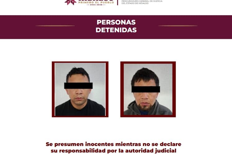 Detiene AIC de la PGJEH a dos hombres en posesión de narcóticos y un arma de fuego